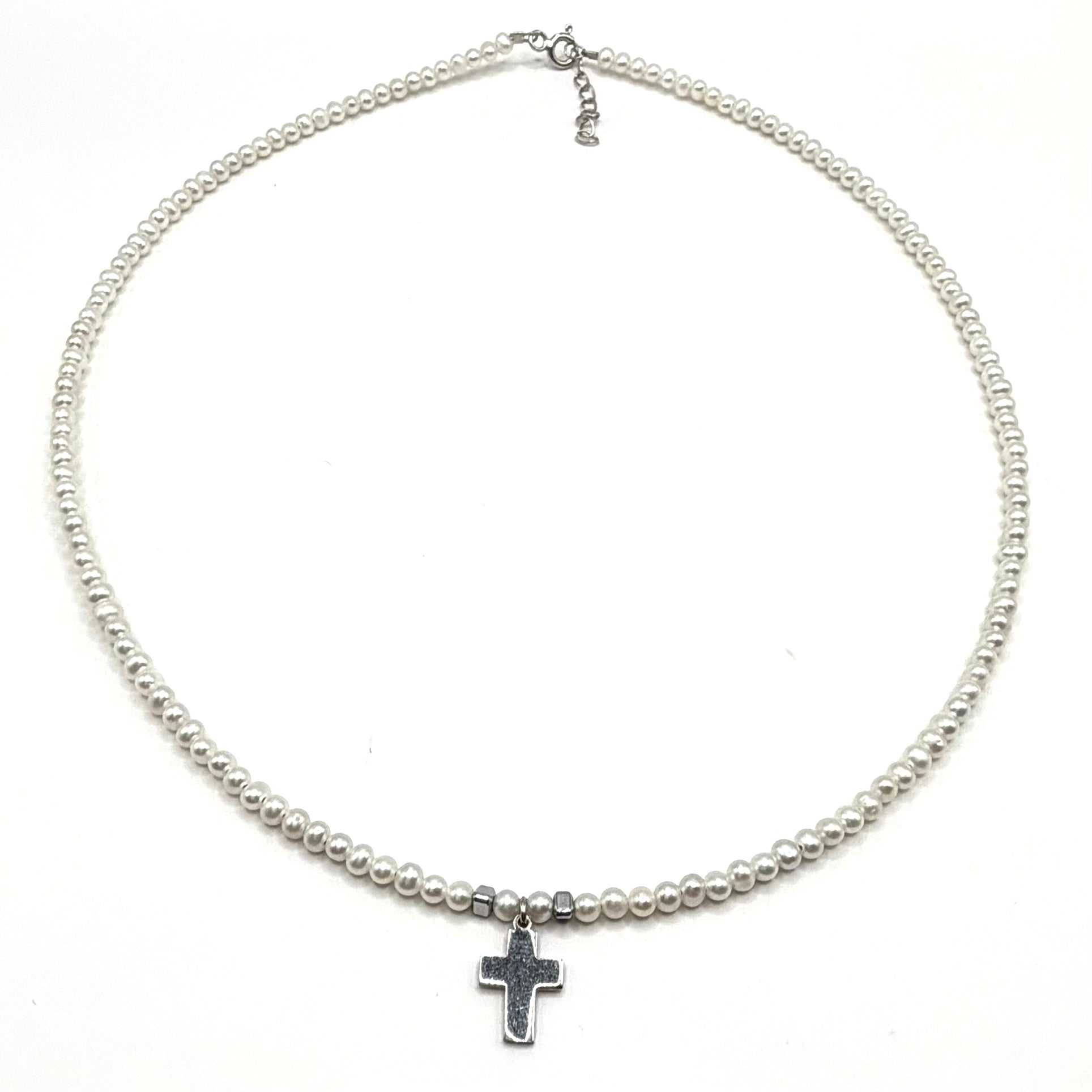 Colier perle + cruciuliță - Dinuzete 321