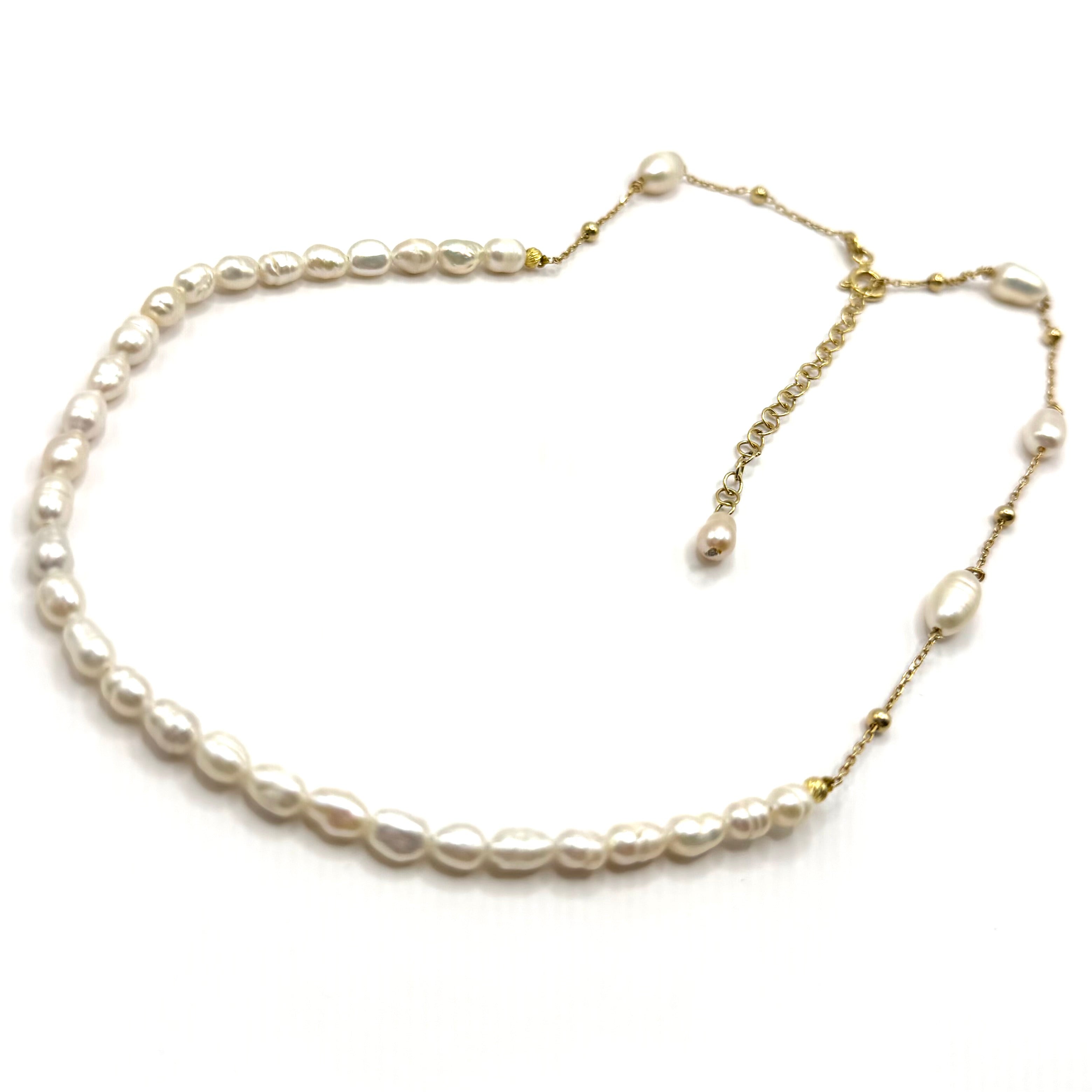 Colier perle ag gold D291