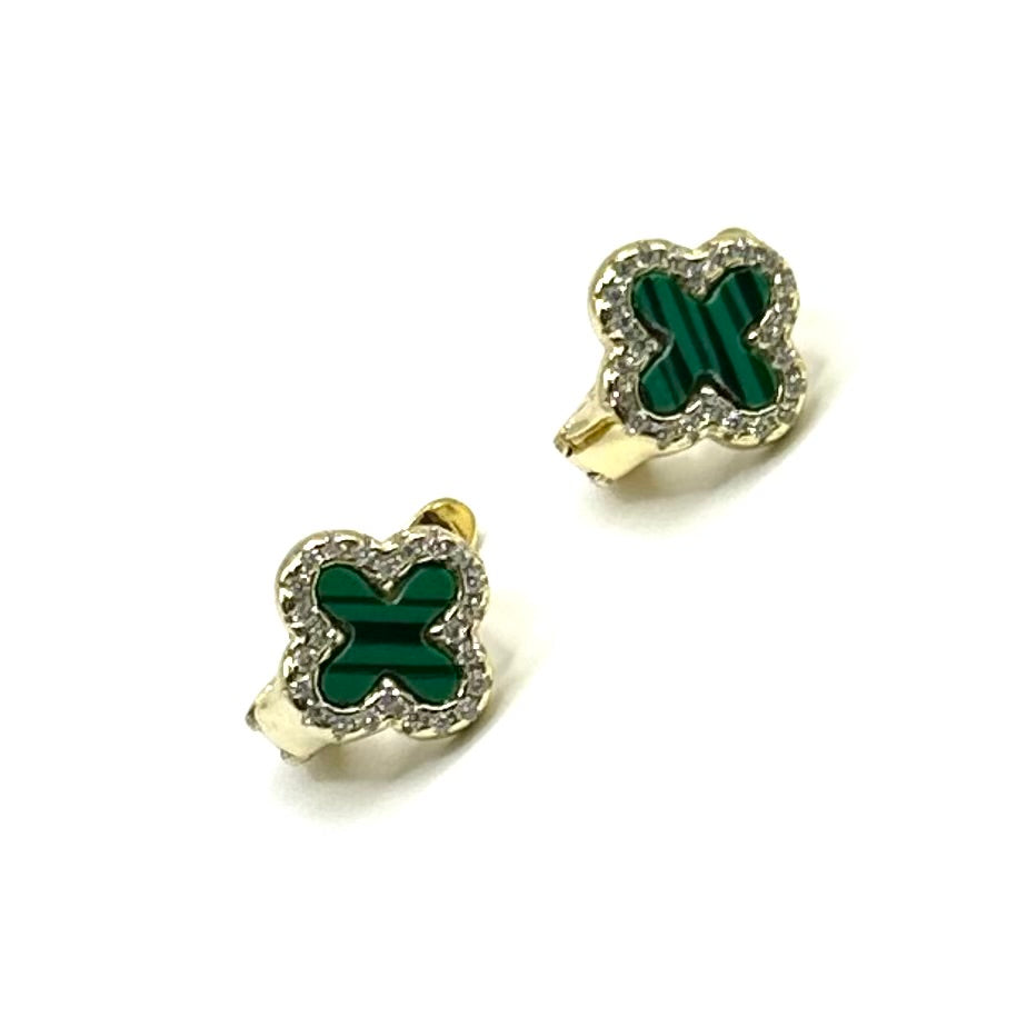 Cercei ag gold - verde - Dinuzete