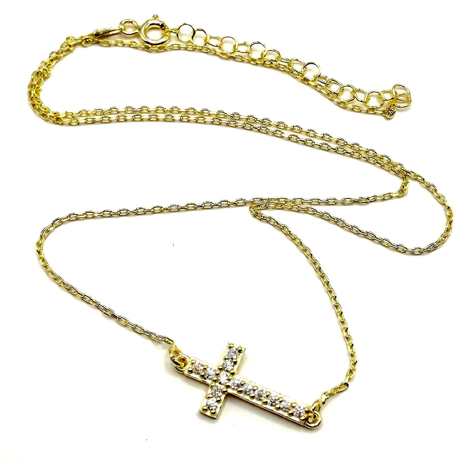 Colier cruce Ag gold - Dinuzete