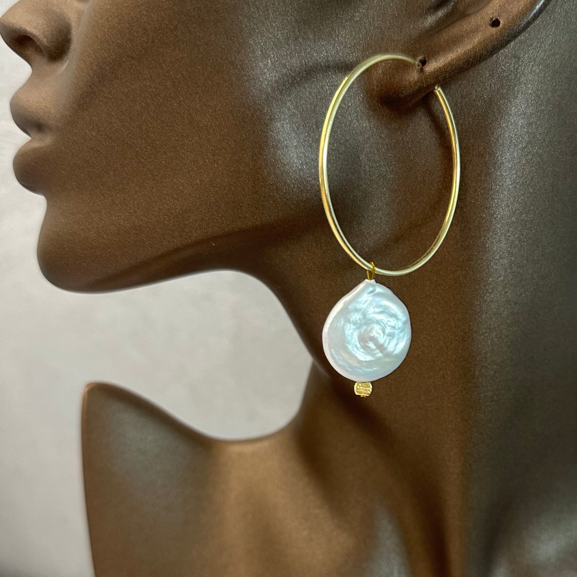 Cercei creola-perlă