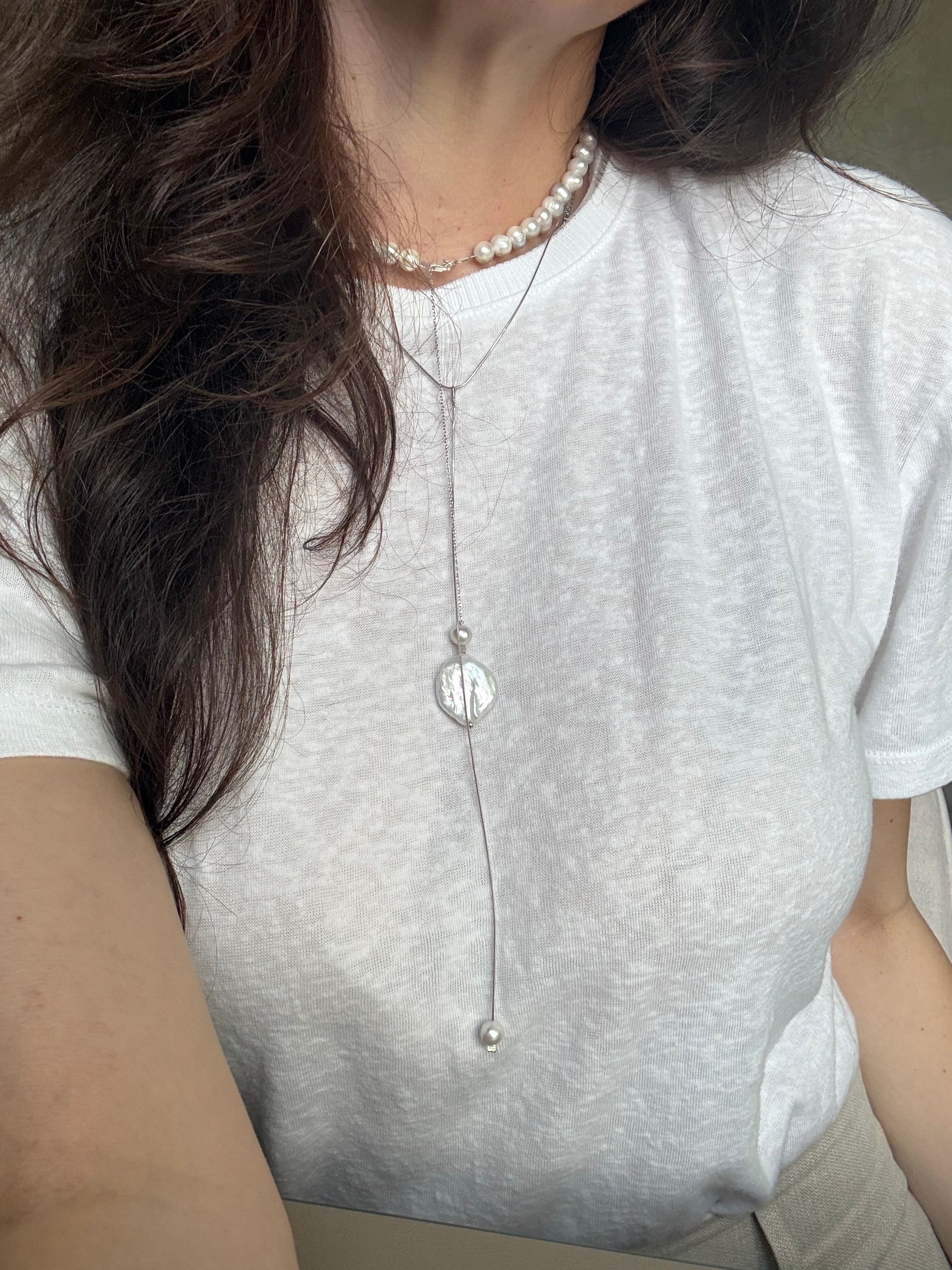 Colier minimalist perla- D 214