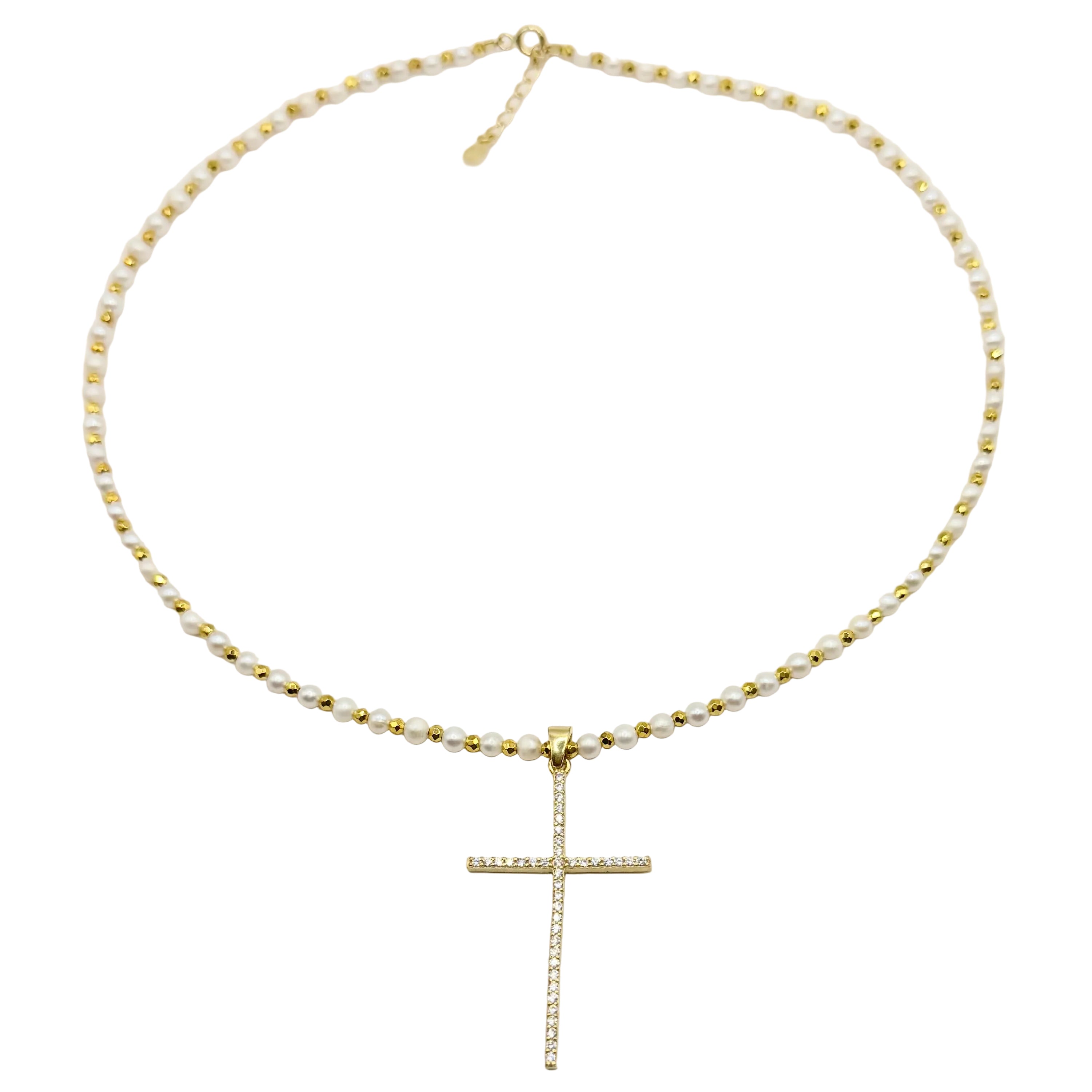 Colier cruce auriu Dinuzete 254
