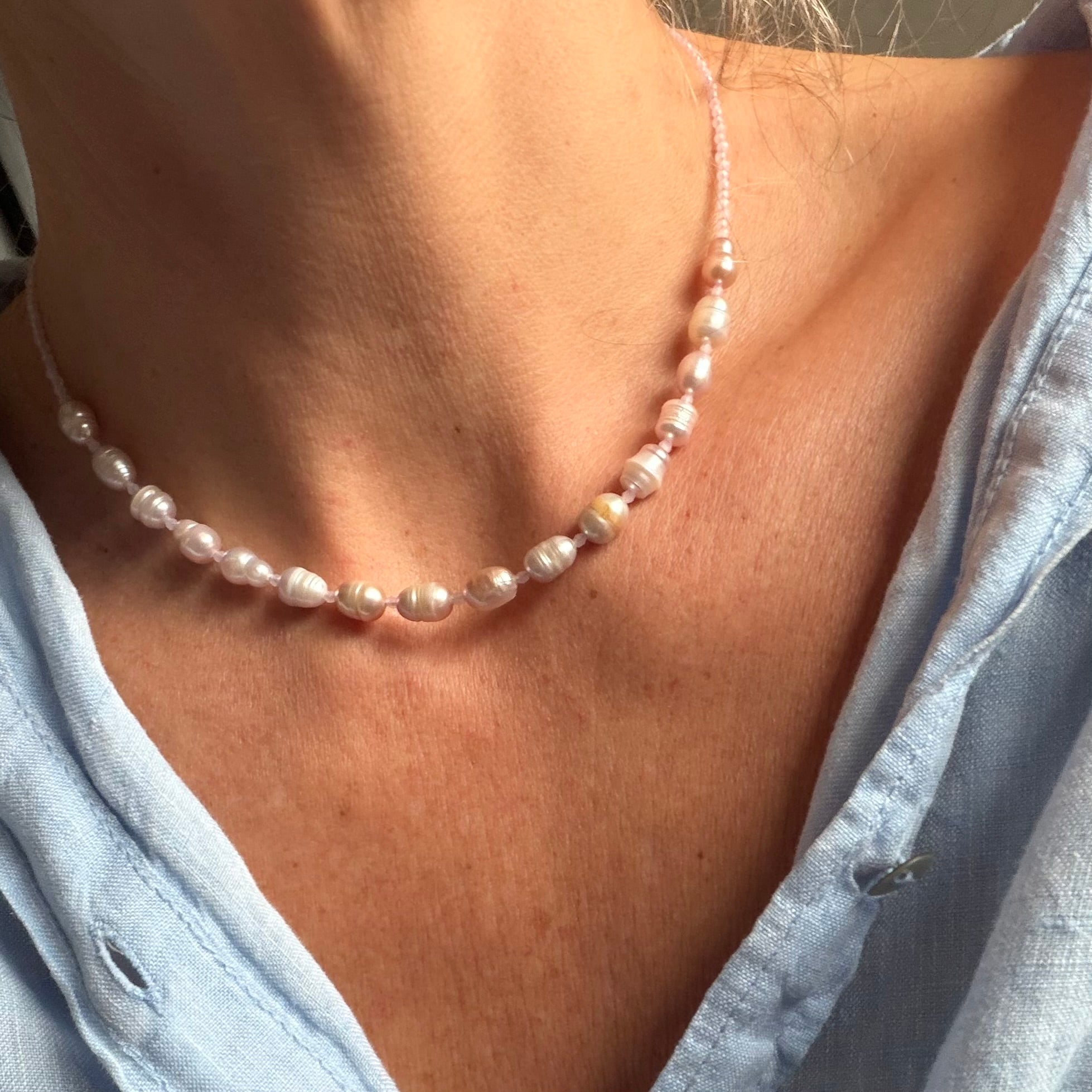 Colier perle roz- Dinuzete 236