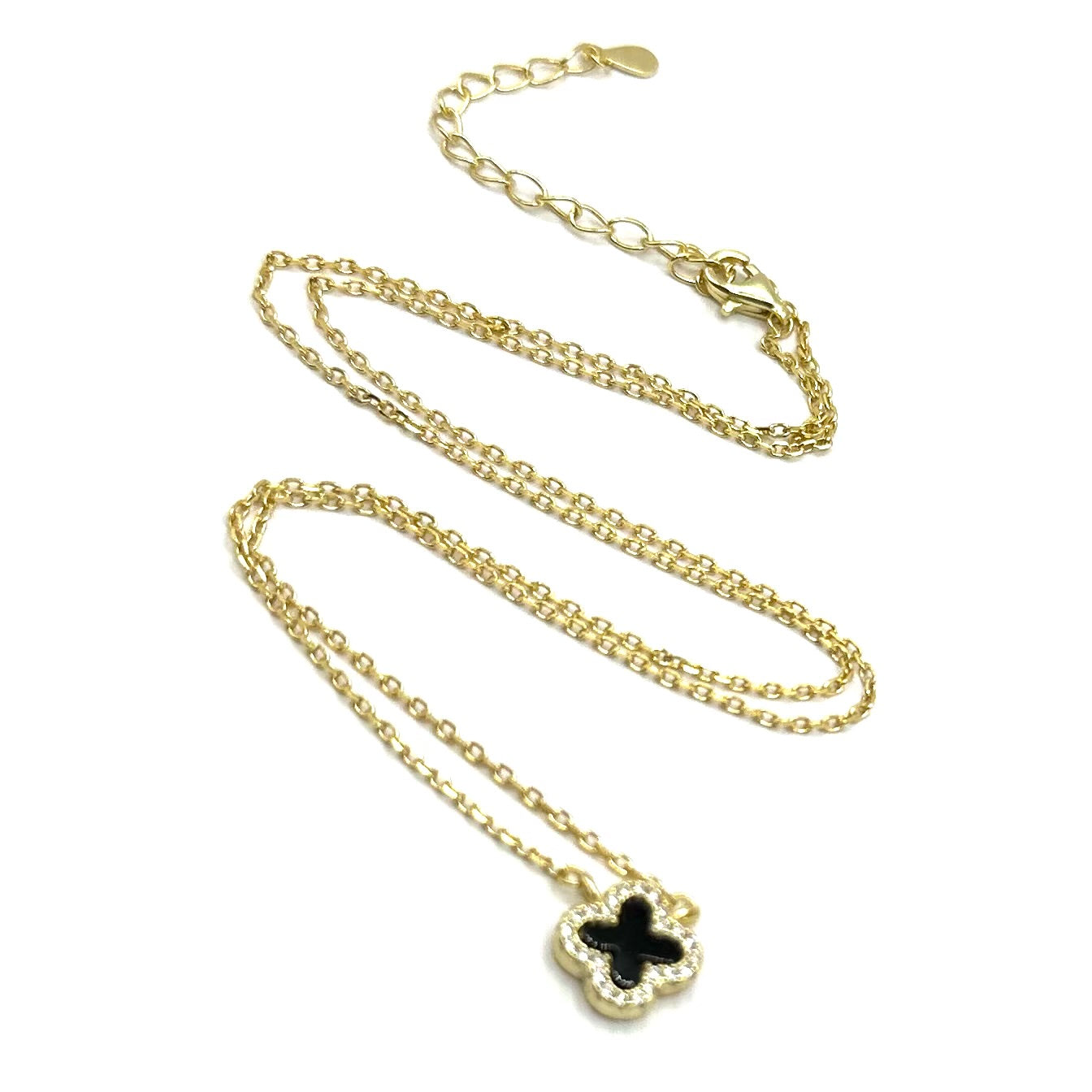 Colier minimalist ag gold - onix - Dinuzete