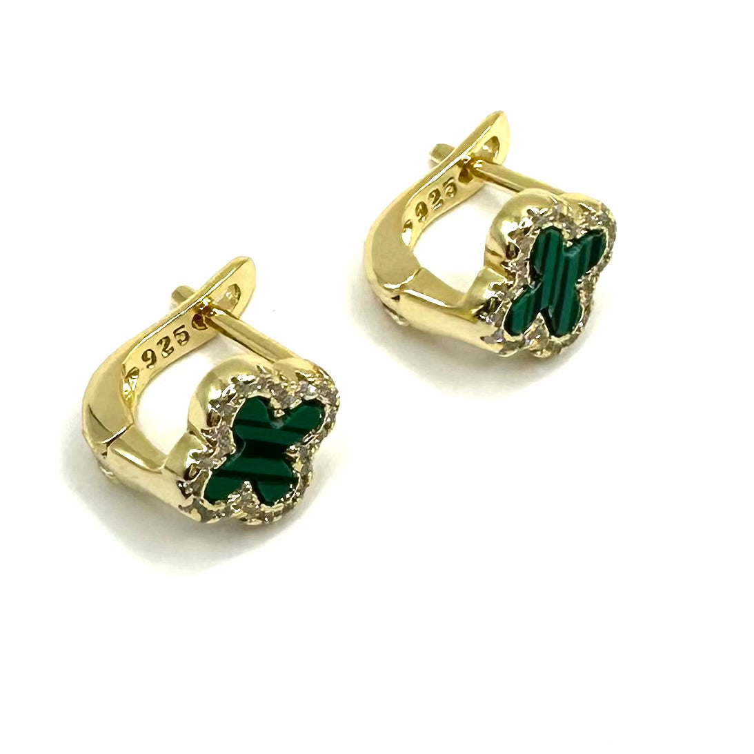 Cercei ag aur - verde