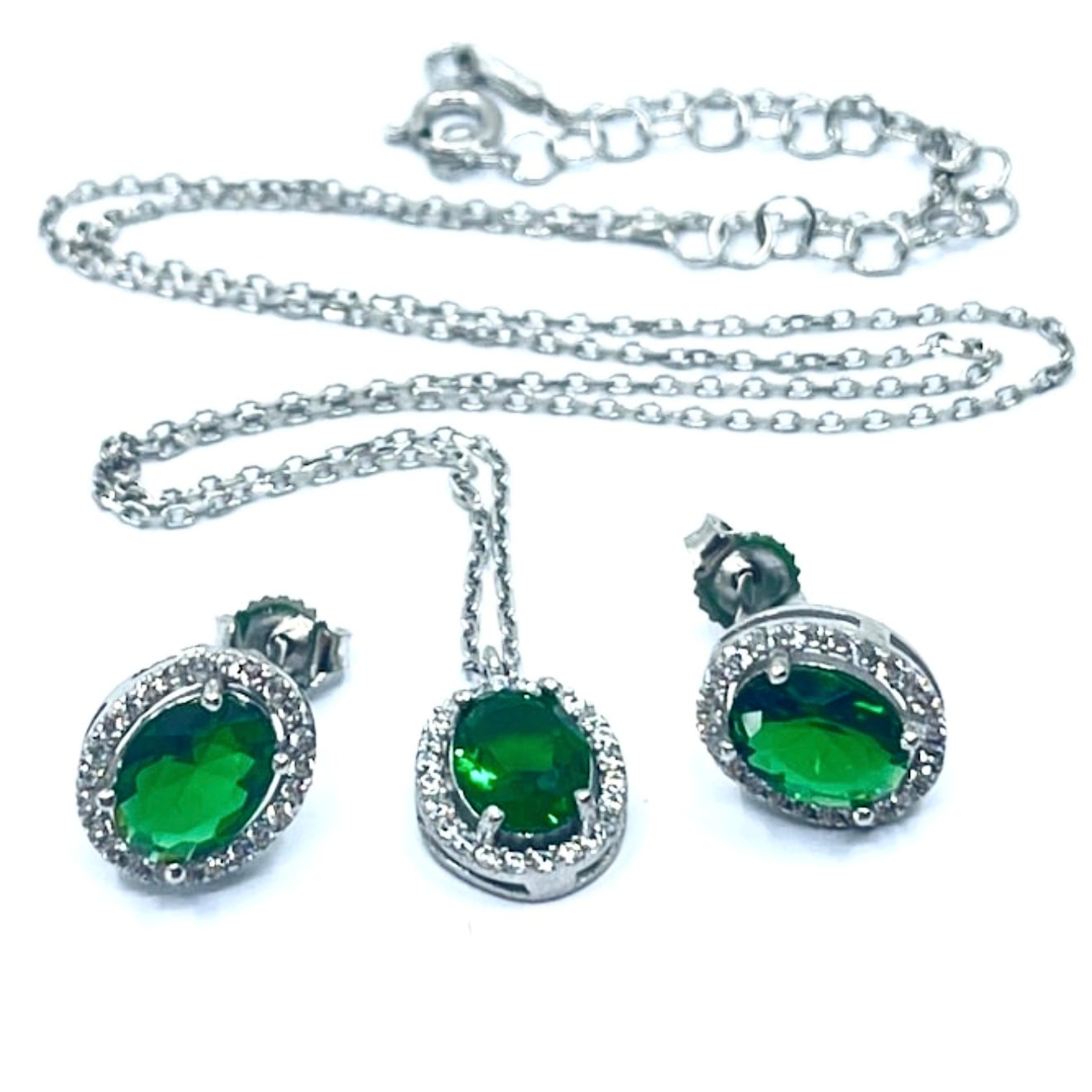 Set aur 925 - zirconiu verde