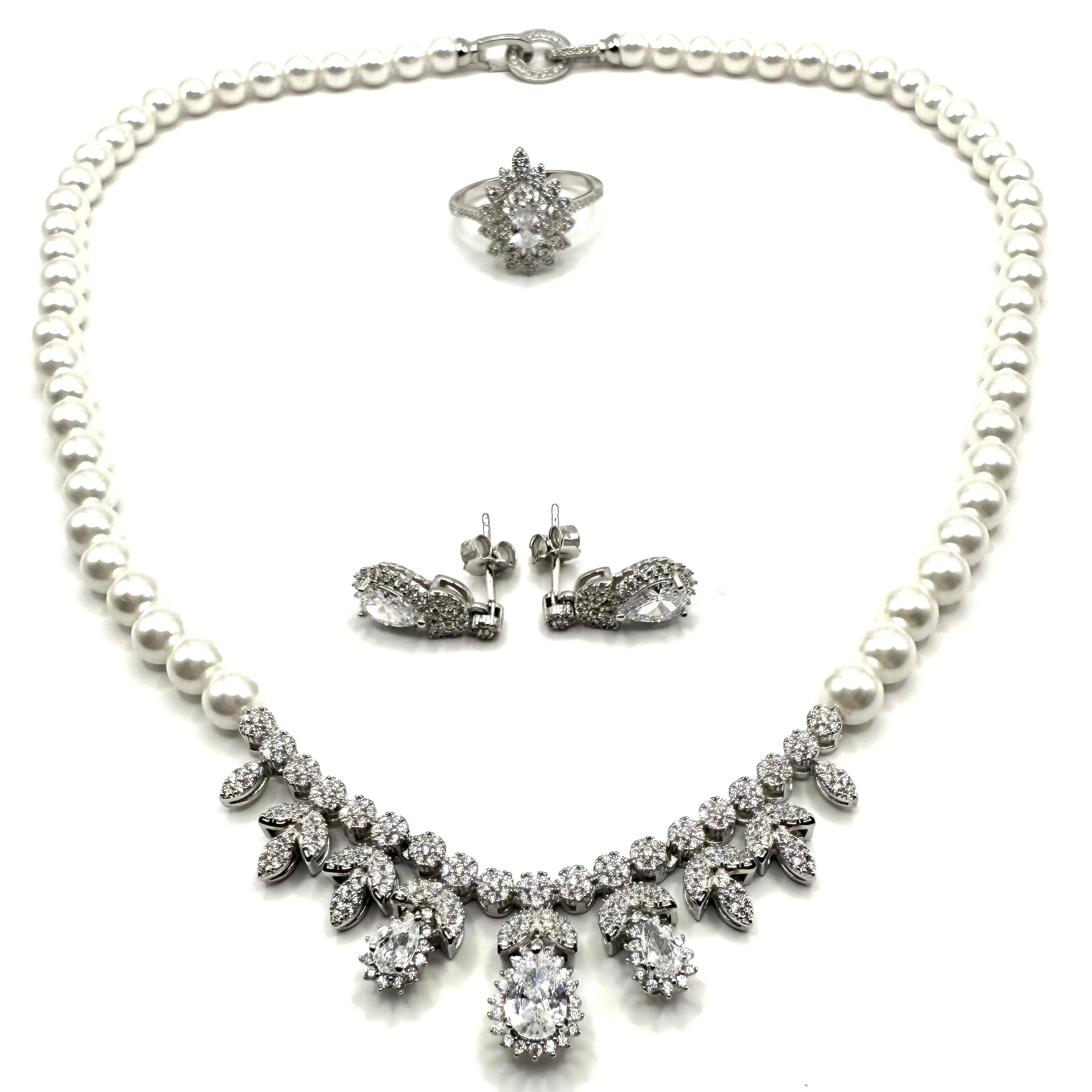 Set elegant perle Ag 925 - Dinuzete