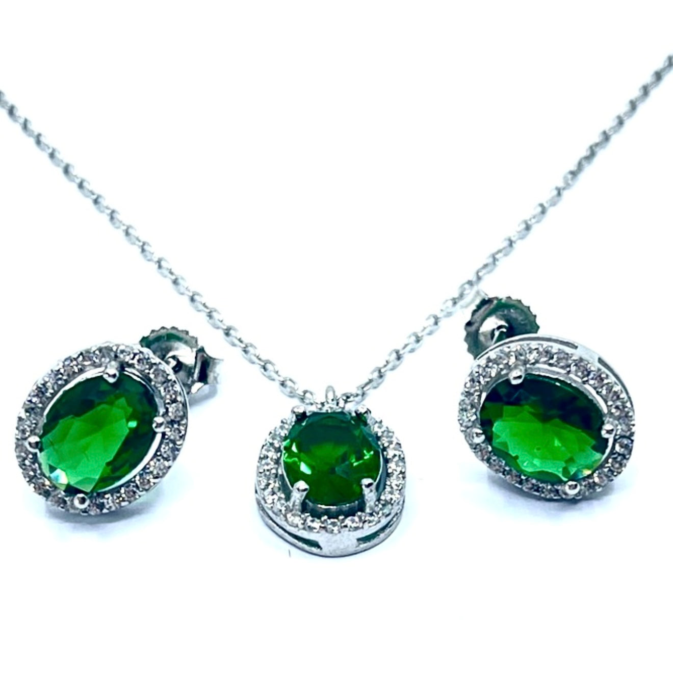 Set aur 925 - zirconiu verde