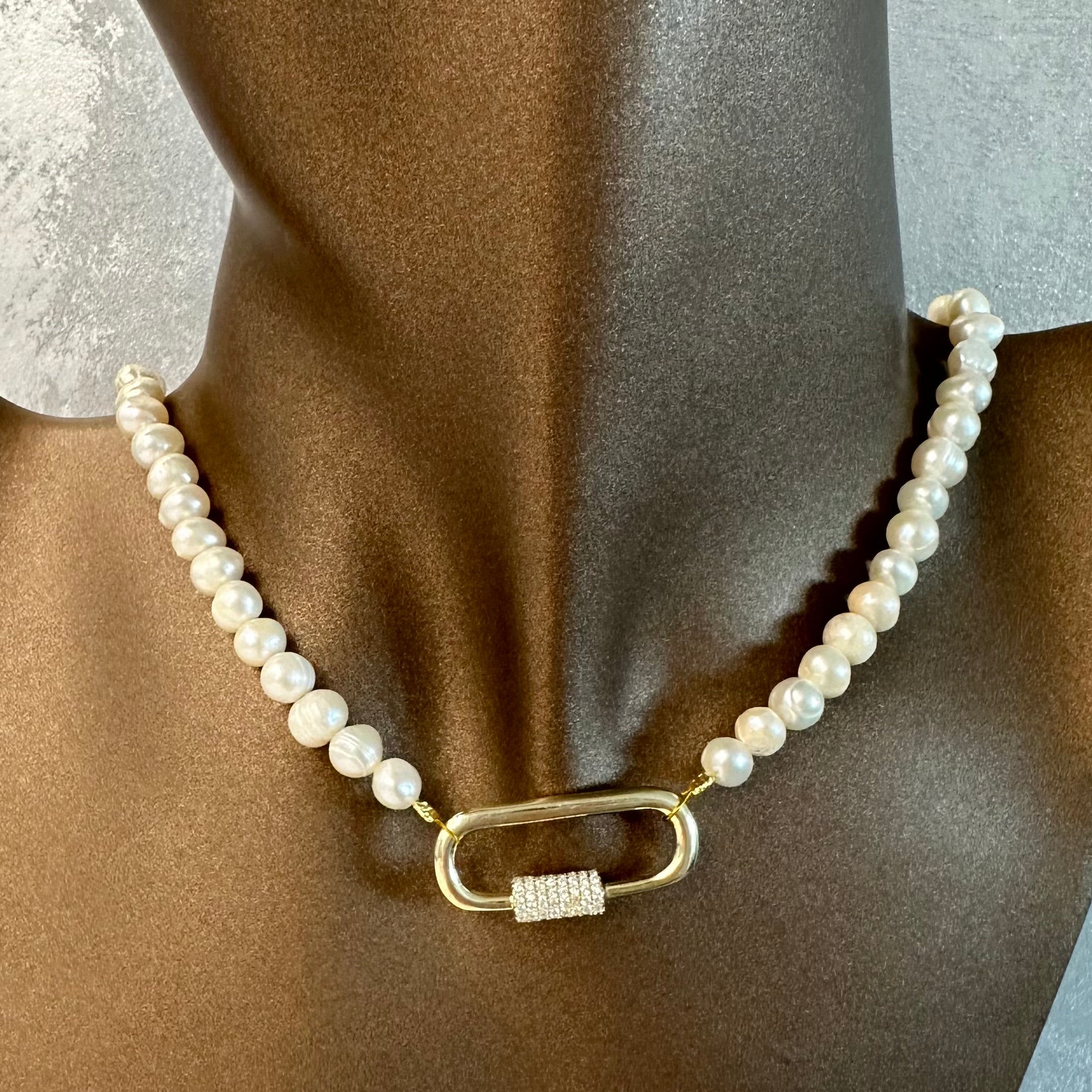 Colier perle Ag gold - Dinuzete