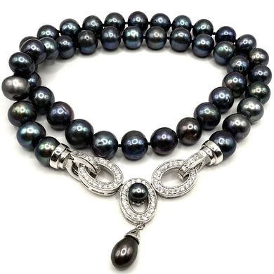 Colier Ag 925 - perle negre