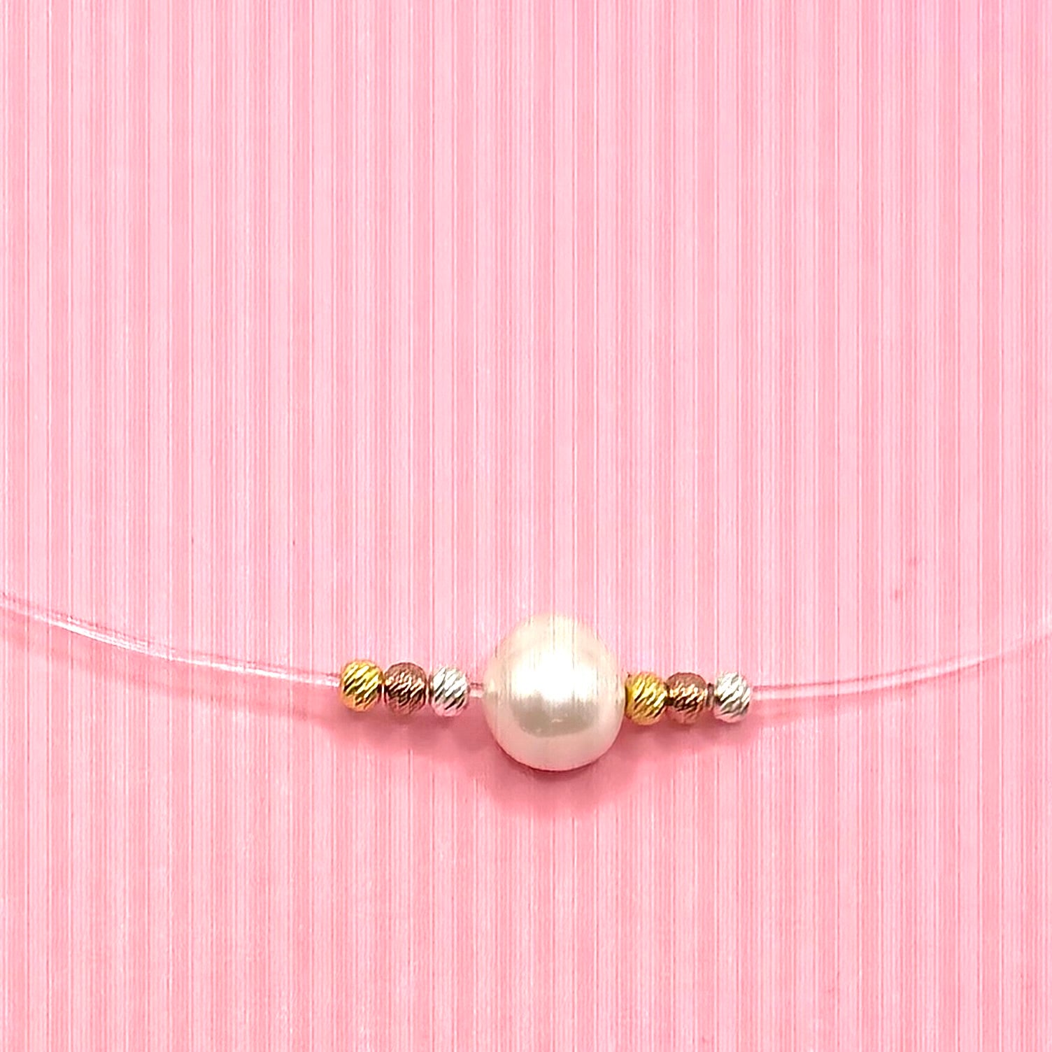 Colier minimalist perla trio - D029