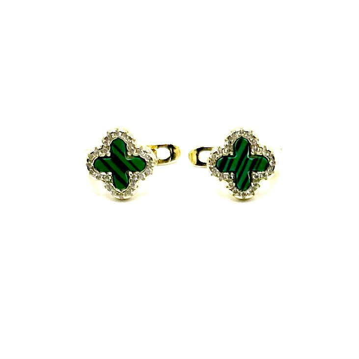 Cercei ag gold - verde - Dinuzete