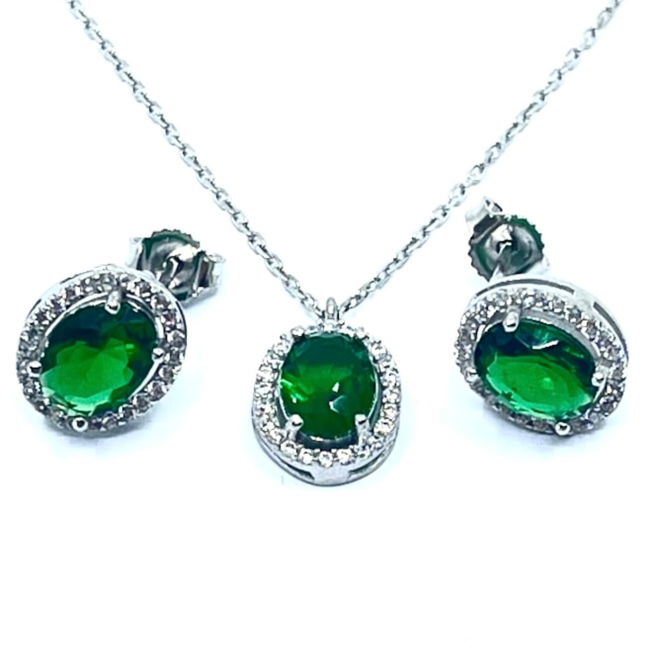 Set aur 925 - zirconiu verde