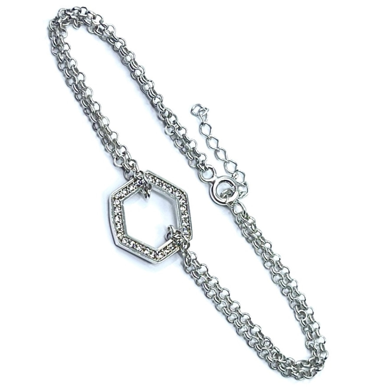 Brățără Ag 925 hexagon