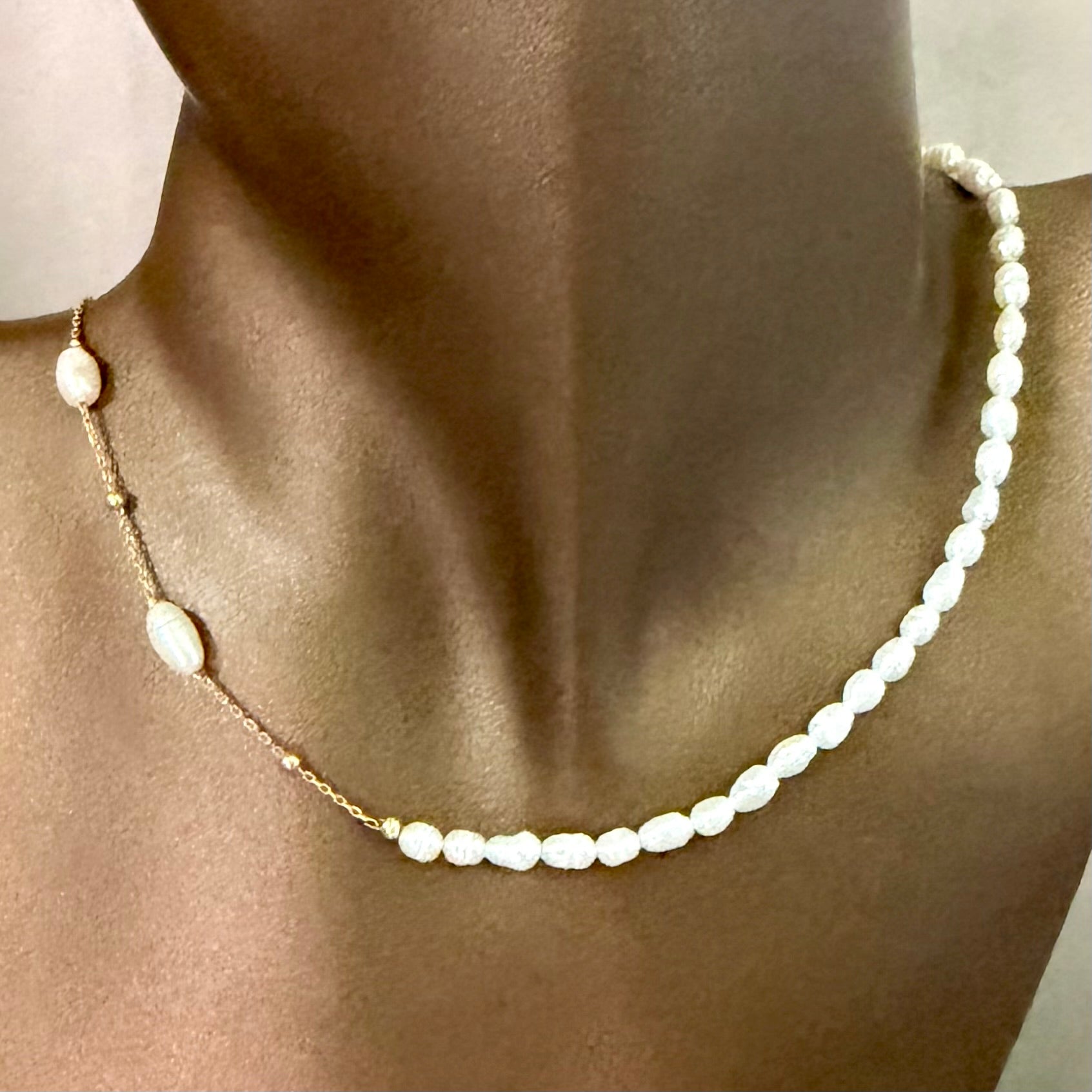 Colier perle ag gold D291